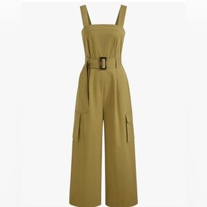 Olive Green Belted Jumpsuit con CIDER